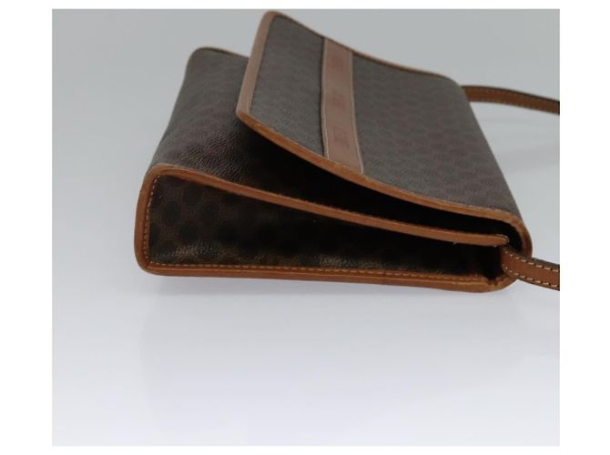 Céline Borsa a Spalla in Tela Macadam CELINE in Pelle PVC Marrone Oro Auth 137130 D'oro - vista 4