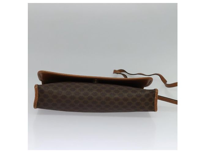 Céline Borsa a Spalla in Tela Macadam CELINE in Pelle PVC Marrone Oro Auth 137130 D'oro - vista 5