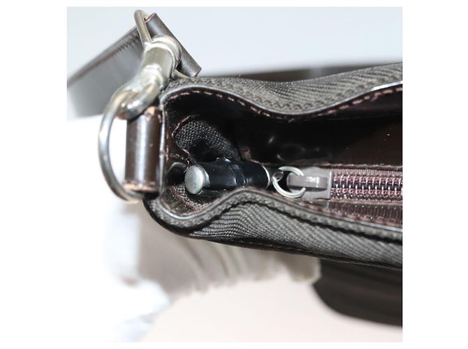 Bamboo Borsa a mano GUCCI in bambù nylon e pelle 2 in 1 marrone argento 000 1998 0588 Auth bs28273 - vista 10