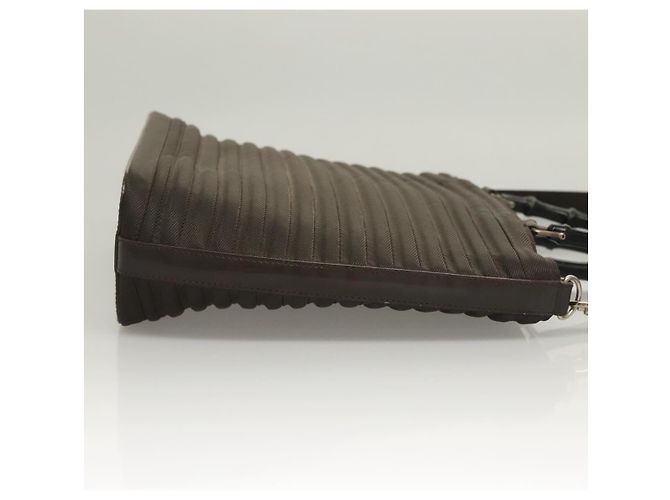 Bamboo Borsa a mano GUCCI in bambù nylon e pelle 2 in 1 marrone argento 000 1998 0588 Auth bs28273 - vista 3