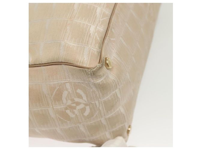 CHANEL Nuova Borsa Tote da Viaggio Nylon Beige Oro CC Auth ti3357 D'oro - vista 10