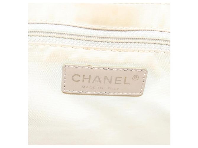 CHANEL Nuova Borsa Tote da Viaggio Nylon Beige Oro CC Auth ti3357 D'oro - vista 17