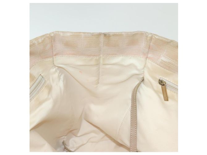 CHANEL Nuova Borsa Tote da Viaggio Nylon Beige Oro CC Auth ti3357 D'oro - vista 18