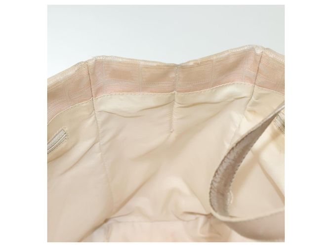 CHANEL Nuova Borsa Tote da Viaggio Nylon Beige Oro CC Auth ti3357 D'oro - vista 19