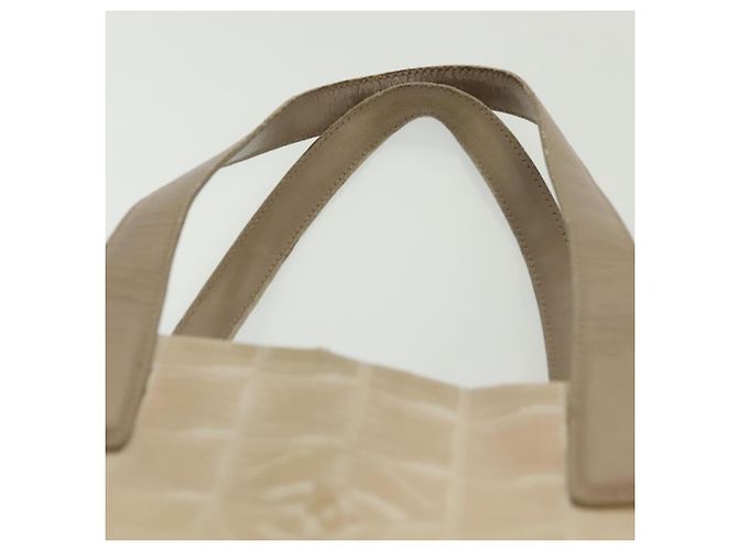 CHANEL Nuova Borsa Tote da Viaggio Nylon Beige Oro CC Auth ti3357 D'oro - vista 9