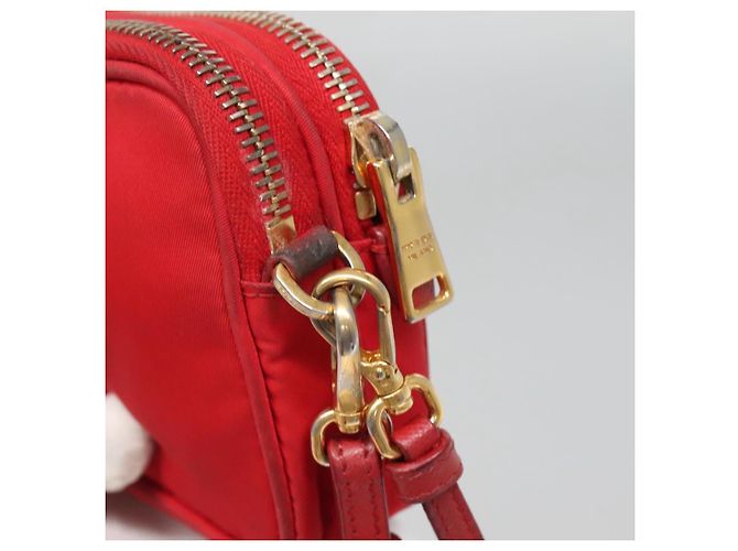 Borsa a Spalla PRADA Nylon Rossa Oro Auth 136649 Rosso D'oro - vista 10