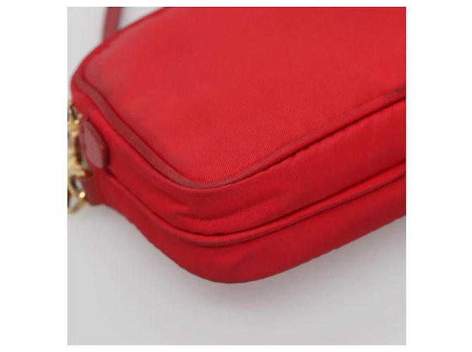 Borsa a Spalla PRADA Nylon Rossa Oro Auth 136649 Rosso D'oro - vista 16