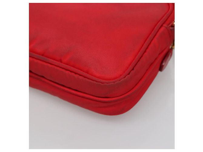 Borsa a Spalla PRADA Nylon Rossa Oro Auth 136649 Rosso D'oro - vista 17