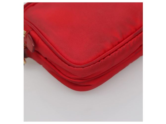 Borsa a Spalla PRADA Nylon Rossa Oro Auth 136649 Rosso D'oro - vista 18