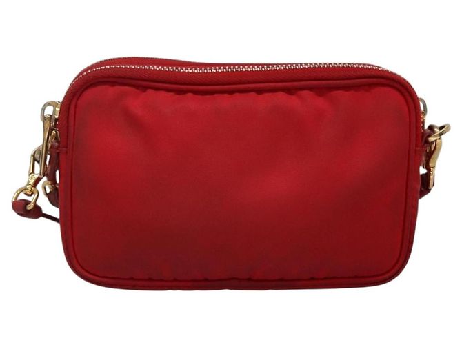 Borsa a Spalla PRADA Nylon Rossa Oro Auth 136649 Rosso D'oro - vista 2