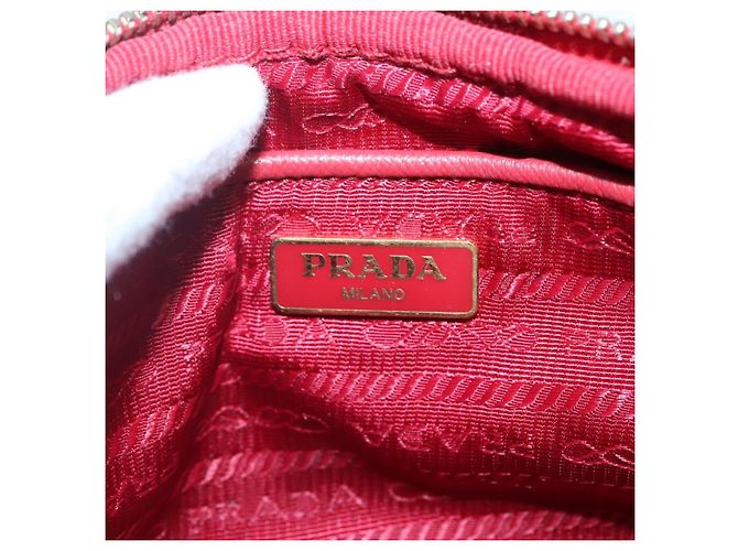 Borsa a Spalla PRADA Nylon Rossa Oro Auth 136649 Rosso D'oro - vista 20