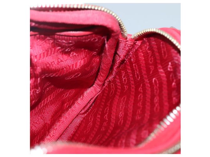 Borsa a Spalla PRADA Nylon Rossa Oro Auth 136649 Rosso D'oro - vista 21