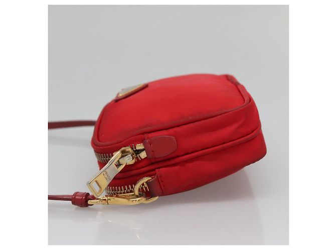 Borsa a Spalla PRADA Nylon Rossa Oro Auth 136649 Rosso D'oro - vista 3