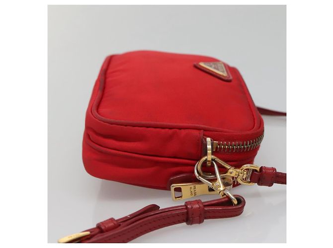 Borsa a Spalla PRADA Nylon Rossa Oro Auth 136649 Rosso D'oro - vista 4