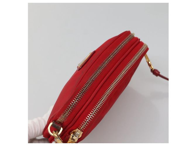 Borsa a Spalla PRADA Nylon Rossa Oro Auth 136649 Rosso D'oro - vista 6