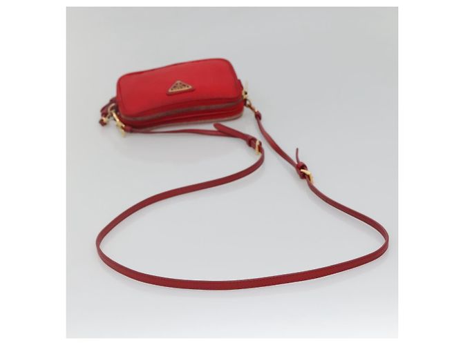Borsa a Spalla PRADA Nylon Rossa Oro Auth 136649 Rosso D'oro - vista 7