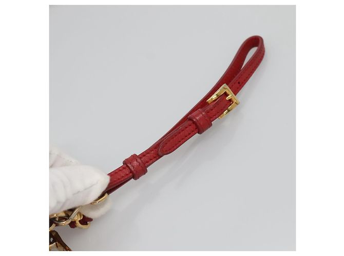 Borsa a Spalla PRADA Nylon Rossa Oro Auth 136649 Rosso D'oro - vista 9