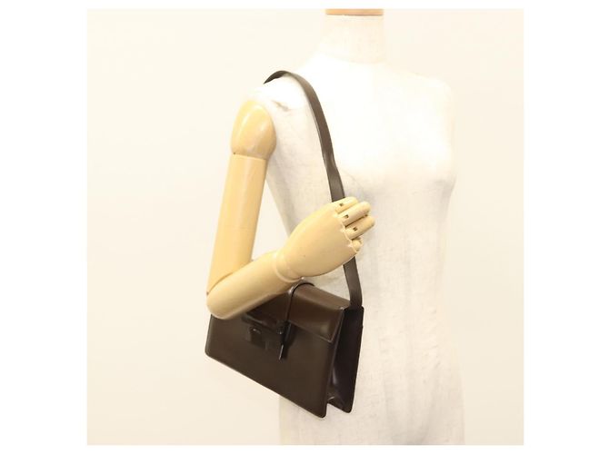 Borsa a Spalla Salvatore Ferragamo in Pelle Marrone Auth 133389 - vista 22