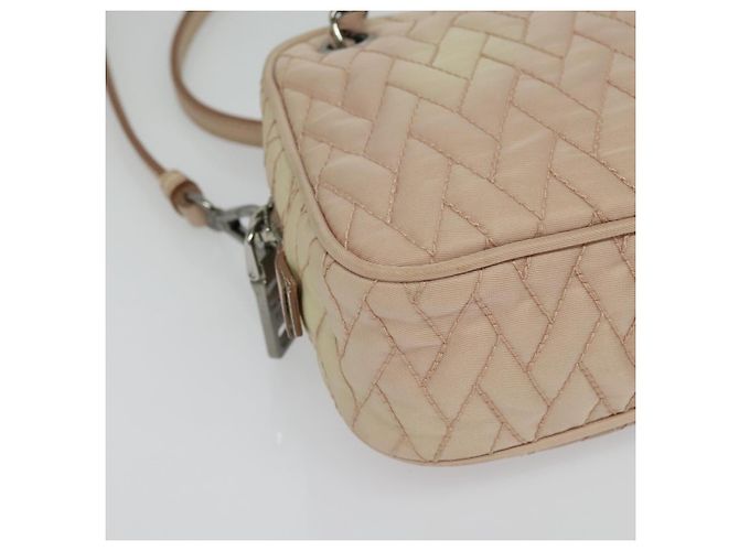 PRADA Bolsa de Ombro com Corrente Nylon 2em1 Rosa Prata Auth 129644 - vista 10