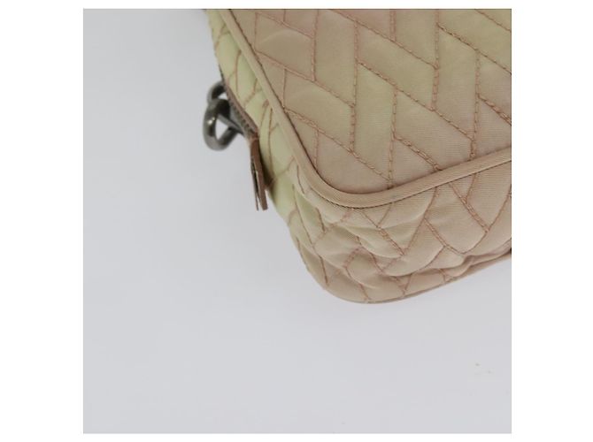 PRADA Bolsa de Ombro com Corrente Nylon 2em1 Rosa Prata Auth 129644 - vista 16