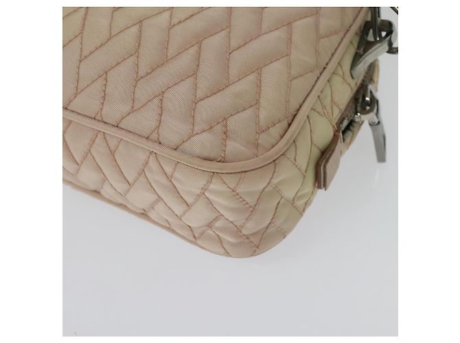 PRADA Bolsa de Ombro com Corrente Nylon 2em1 Rosa Prata Auth 129644 - vista 17