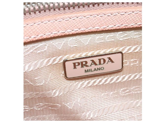PRADA Bolsa de Ombro com Corrente Nylon 2em1 Rosa Prata Auth 129644 - vista 19
