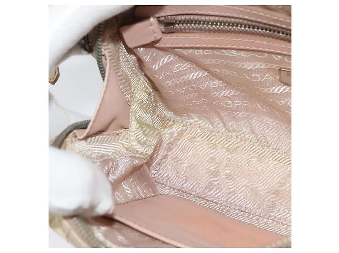 PRADA Bolsa de Ombro com Corrente Nylon 2em1 Rosa Prata Auth 129644 - vista 21