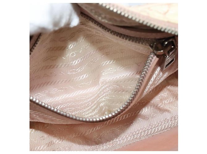 PRADA Bolsa de Ombro com Corrente Nylon 2em1 Rosa Prata Auth 129644 - vista 22