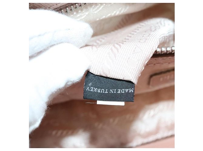 PRADA Bolsa de Ombro com Corrente Nylon 2em1 Rosa Prata Auth 129644 - vista 24