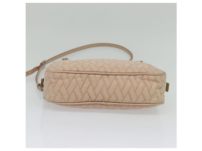 PRADA Bolsa de Ombro com Corrente Nylon 2em1 Rosa Prata Auth 129644 - vista 5