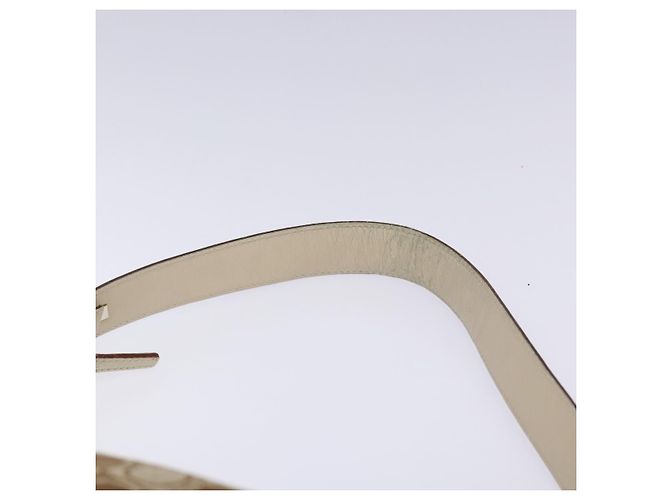 Borsa a Spalla Gancini Salvatore Ferragamo in Tela Beige Oro Auth 133373 - vista 8