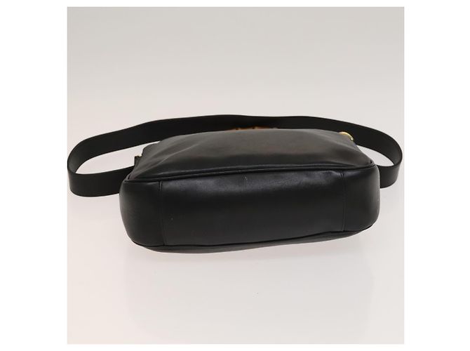 Borsa a mano in pelle Gucci Bamboo 2way Nera Oro 001 1638 Auth sw1242 Nero D'oro - vista 6