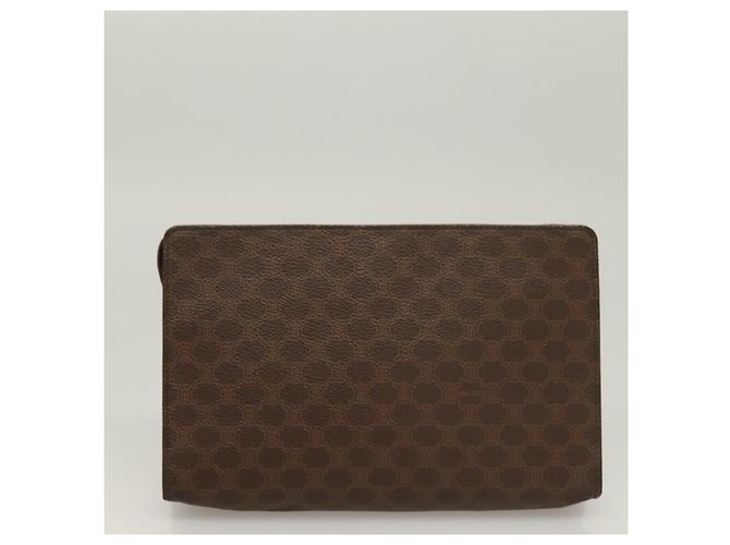 Céline CELINE Macadam Canvas Pouch Clutch Bag 2 Set Brown Auth yk18950 Castaño - vista 12