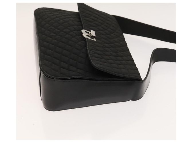 Bolsa de ombro acolchoada BALLY de couro 2 Set Black Auth BA4826 Preto - vista 4