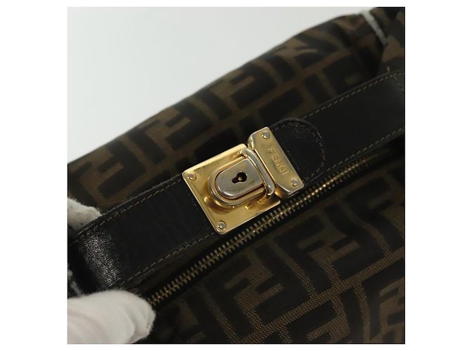 FENDI Zucca Canvas Kosmetiktasche Schwarz Braun Auth 136971 - Ansicht 14