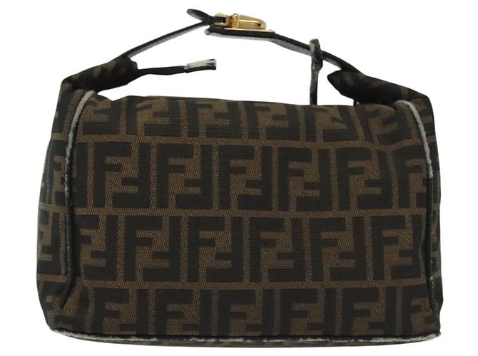 FENDI Zucca Canvas Kosmetiktasche Schwarz Braun Auth 136971 - Ansicht 2