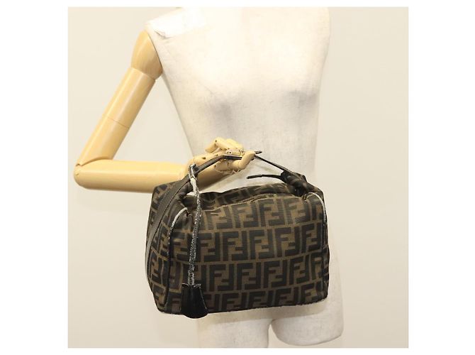 FENDI Zucca Canvas Kosmetiktasche Schwarz Braun Auth 136971 - Ansicht 24