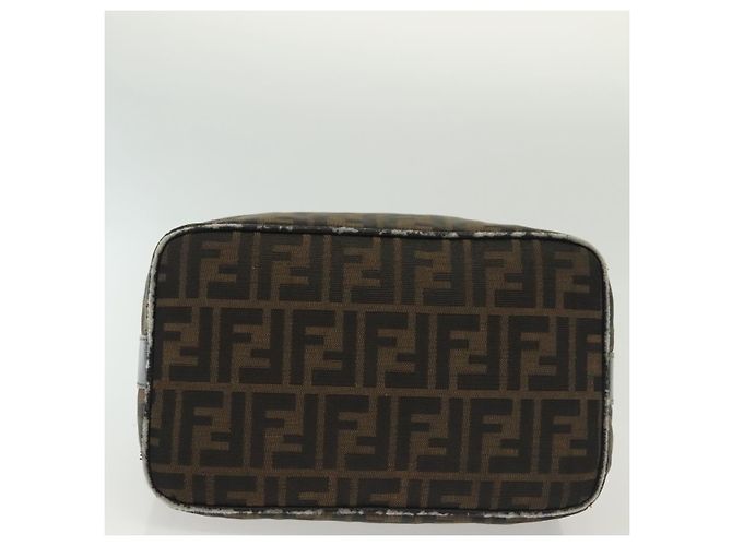 FENDI Zucca Canvas Kosmetiktasche Schwarz Braun Auth 136971 - Ansicht 5