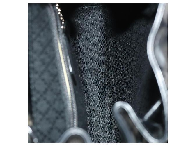 Bamboo Sac à dos en bambou GUCCI Émail Noir Argent 003 2034 0030 Auth 135553 Argenté - vue 11