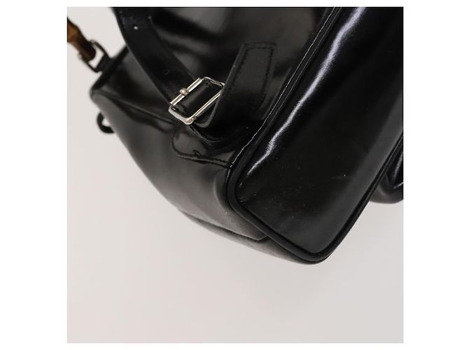 Bamboo Sac à dos en bambou GUCCI Émail Noir Argent 003 2034 0030 Auth 135553 Argenté - vue 19