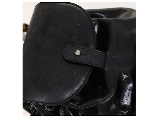 Bamboo Sac à dos en bambou GUCCI Émail Noir Argent 003 2034 0030 Auth 135553 Argenté - vue 20