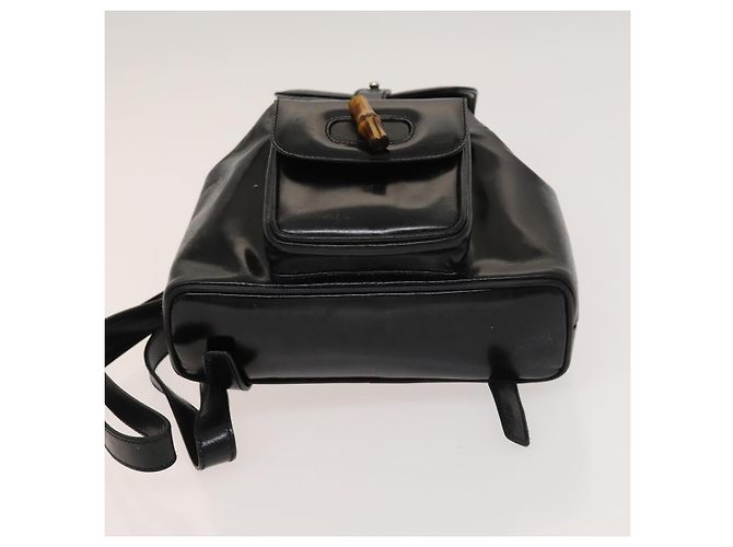 Bamboo Sac à dos en bambou GUCCI Émail Noir Argent 003 2034 0030 Auth 135553 Argenté - vue 5