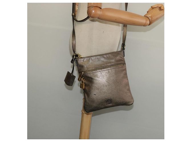LOEWE Anagram Schultertasche aus Leder Gold Auth bs28517 Golden - Ansicht 23