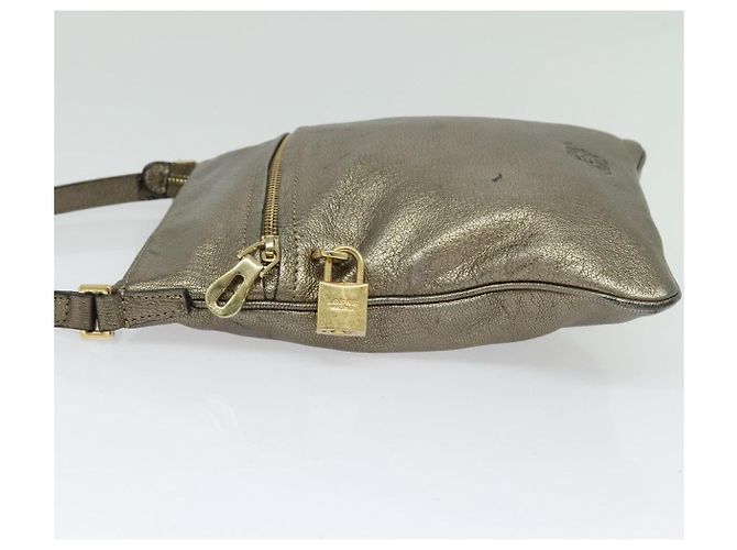 LOEWE Anagram Schultertasche aus Leder Gold Auth bs28517 Golden - Ansicht 3