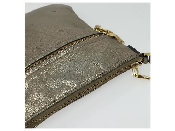 LOEWE Anagram Schultertasche aus Leder Gold Auth bs28517 Golden - Ansicht 6