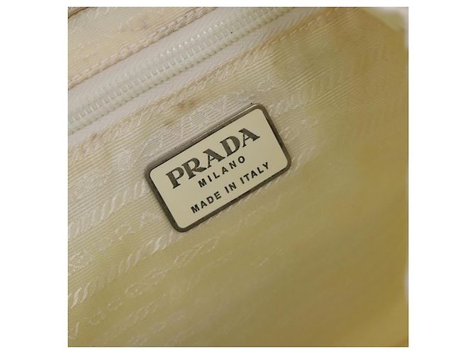 PRADA Rucksack aus Nylon Weiß Silber Auth 134573 - Ansicht 25