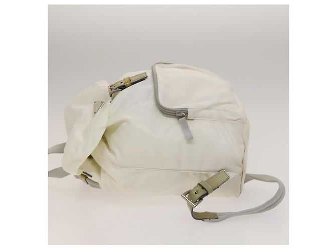 PRADA Rucksack aus Nylon Weiß Silber Auth 134573 - Ansicht 3