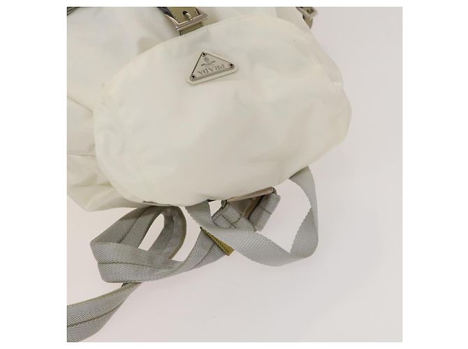 PRADA Rucksack aus Nylon Weiß Silber Auth 134573 - Ansicht 6