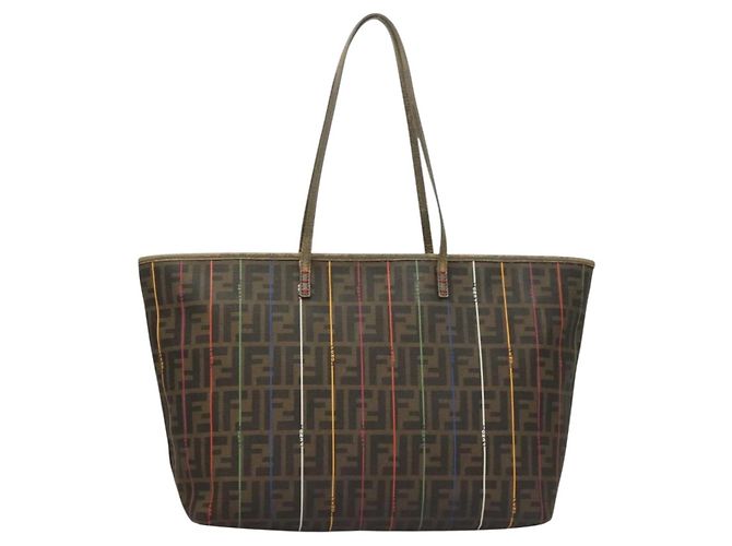 FENDI Zucca Canvas Tote Bag Braun Schwarz Auth 136151 - Ansicht 13