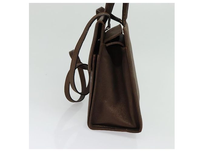 Borsa a mano in pelle Gancini 2 in 1 Salvatore Ferragamo marrone oro Auth BA4475 - vista 4